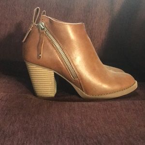 Brown heeled booties